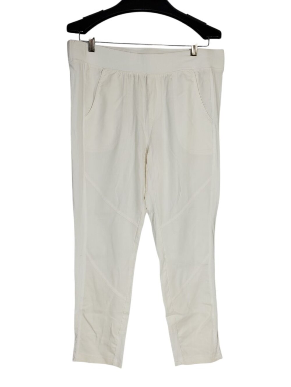 XCVI Lyocell Ankle Pants Women's XL White Stretch Pull-On Casual Travel Comfy